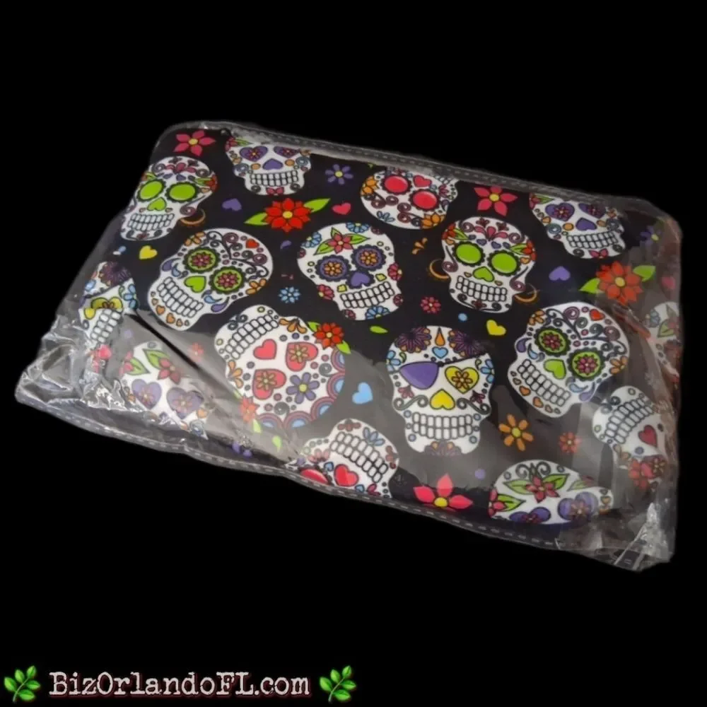 BOUTIQUE: Women's Makeup Bag Sugar Sugar Skull Zip Beauty Accessory Storage NEW